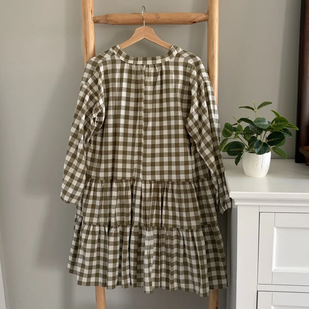 Lullaby Club Avalon Smock Gingham Mini Dress XS - Picture 6 of 7